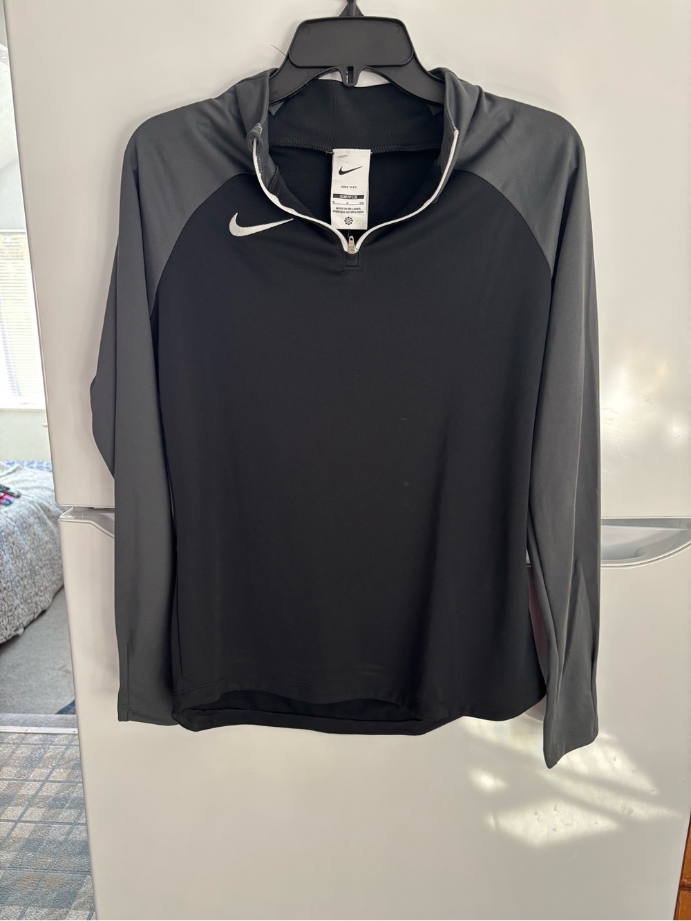 Nike Black and Gray Quarter-Zip Pullover